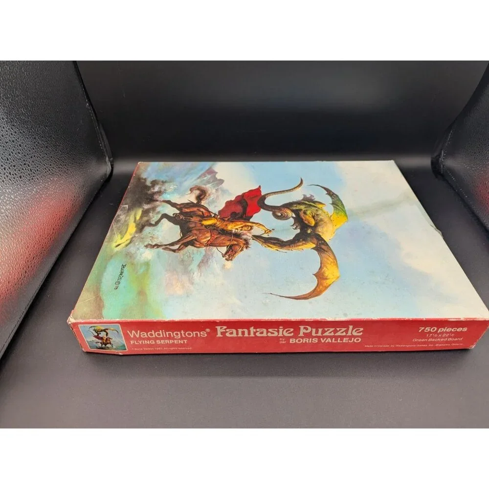 Waddingtons Fantasie Puzzle Flying Serpent By Boris Vallejo 750 Pieces Vintage 1